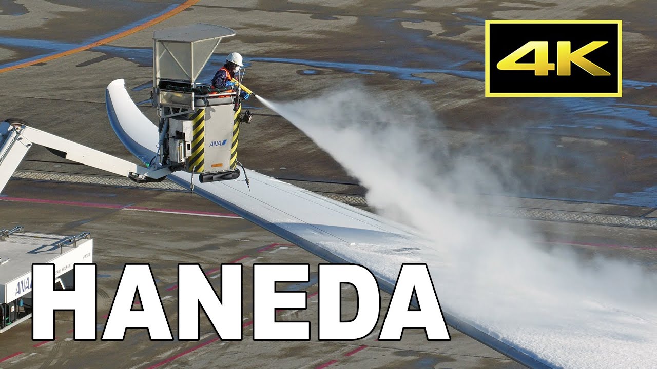 [4K] De-icing - 東京で雪、翌朝の羽田空港で見たものは？/ Tokyo Haneda Airport on January 7, 2022
