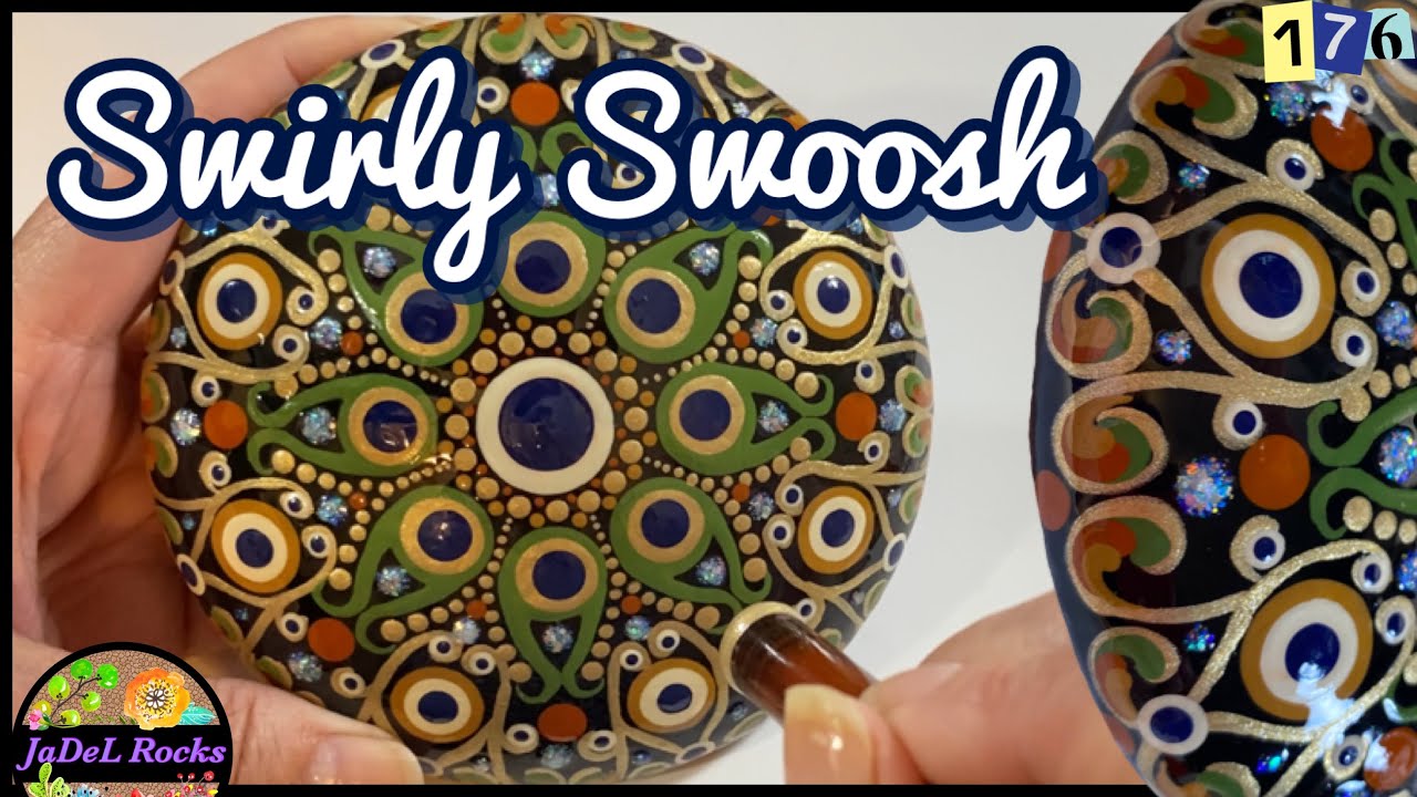 How To Make A Swirly Swoosh Mandala Dot Art Rock Painting Tutorial