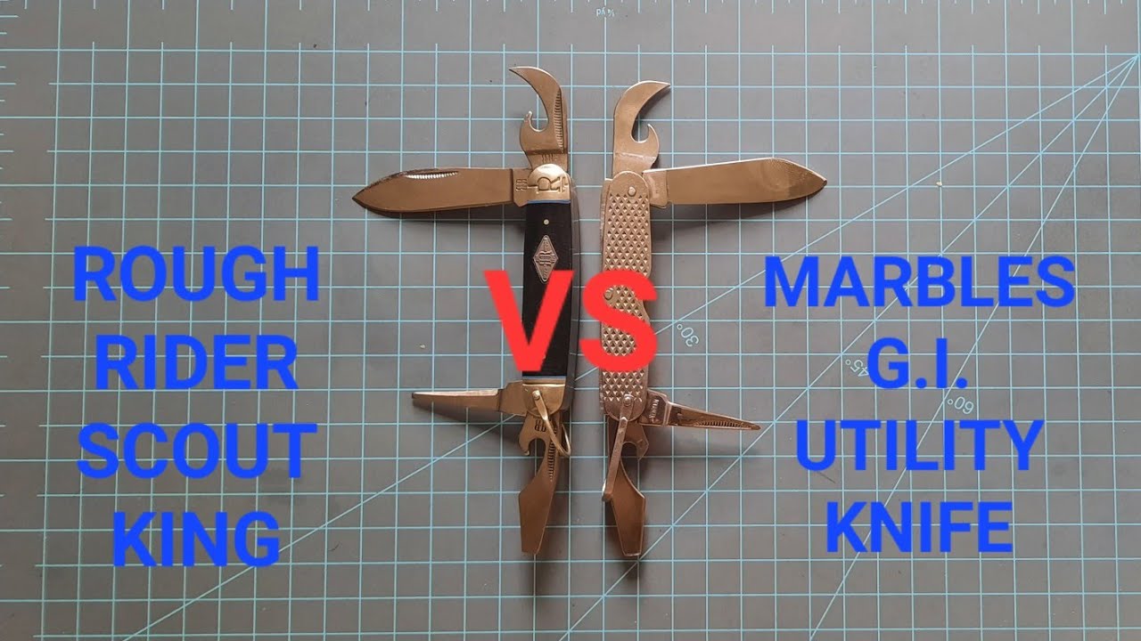 ROUGH RIDER SCOUT KING VS MARBLES G.I. UTILITY KNIFE.