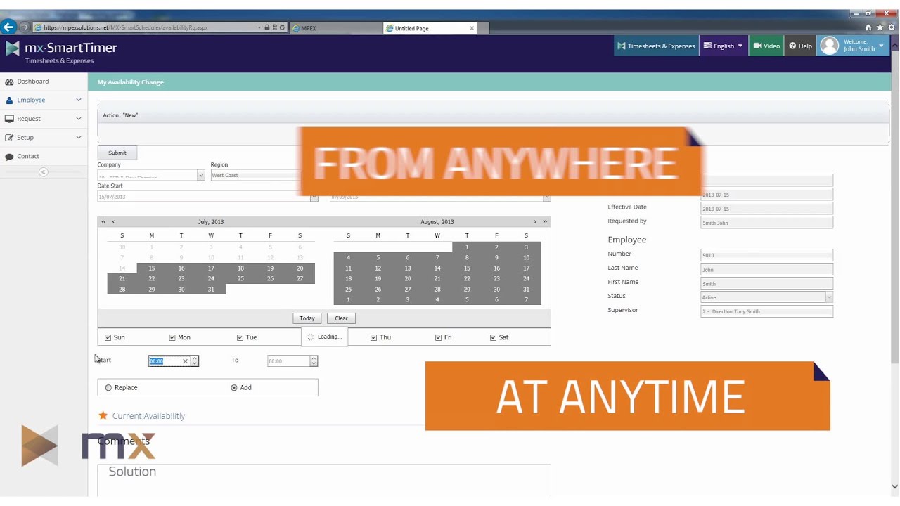 MX-SmartScheduler Employee Scheduling Software in the cloud SaaS