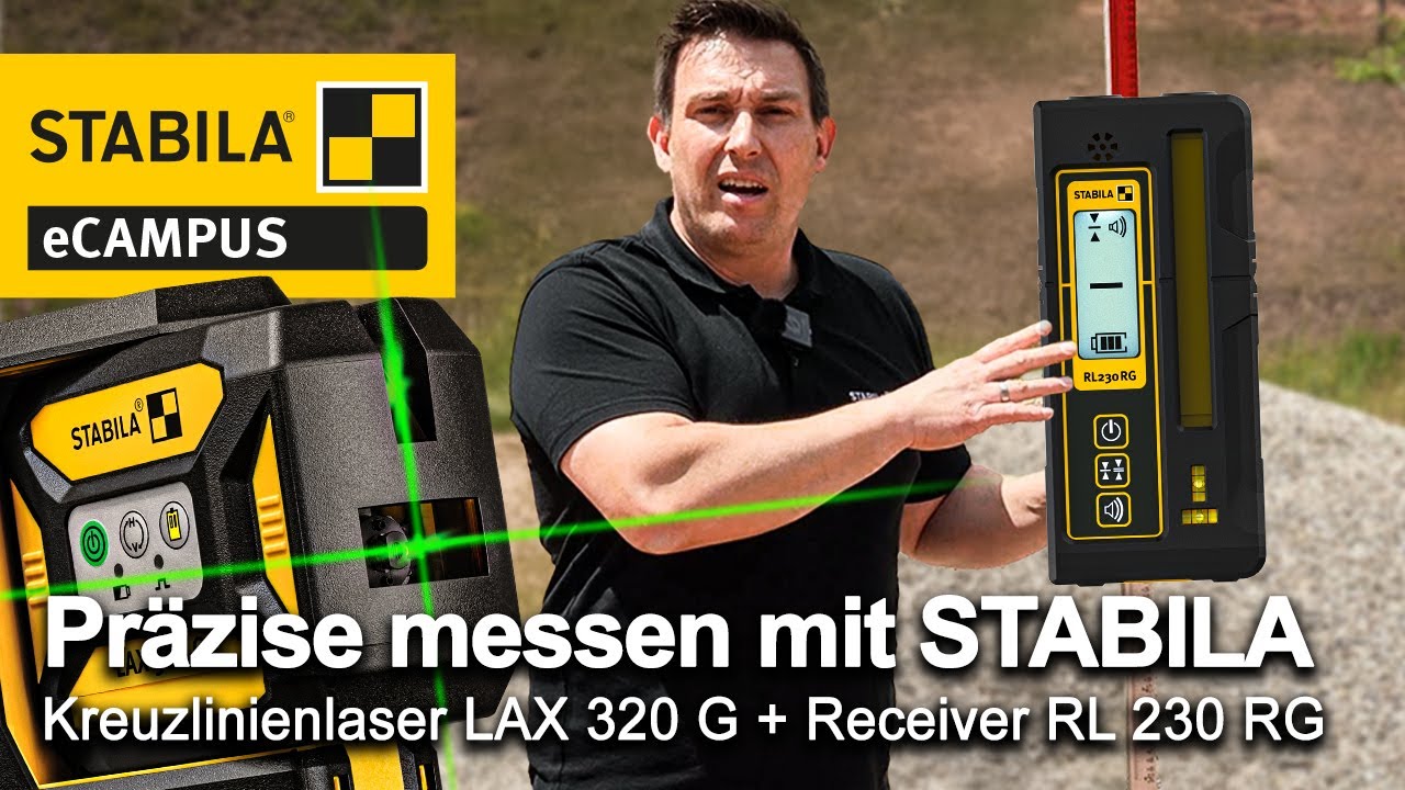 Präzise messen mit STABILA | Kreuzlinienlaser LAX 320 G + Receiver RL 230 RG