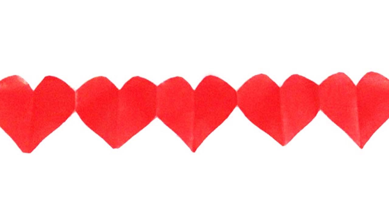 How to Make Paper Heart Chain | Love Heart Chain | Complete Tutorial Step by Step