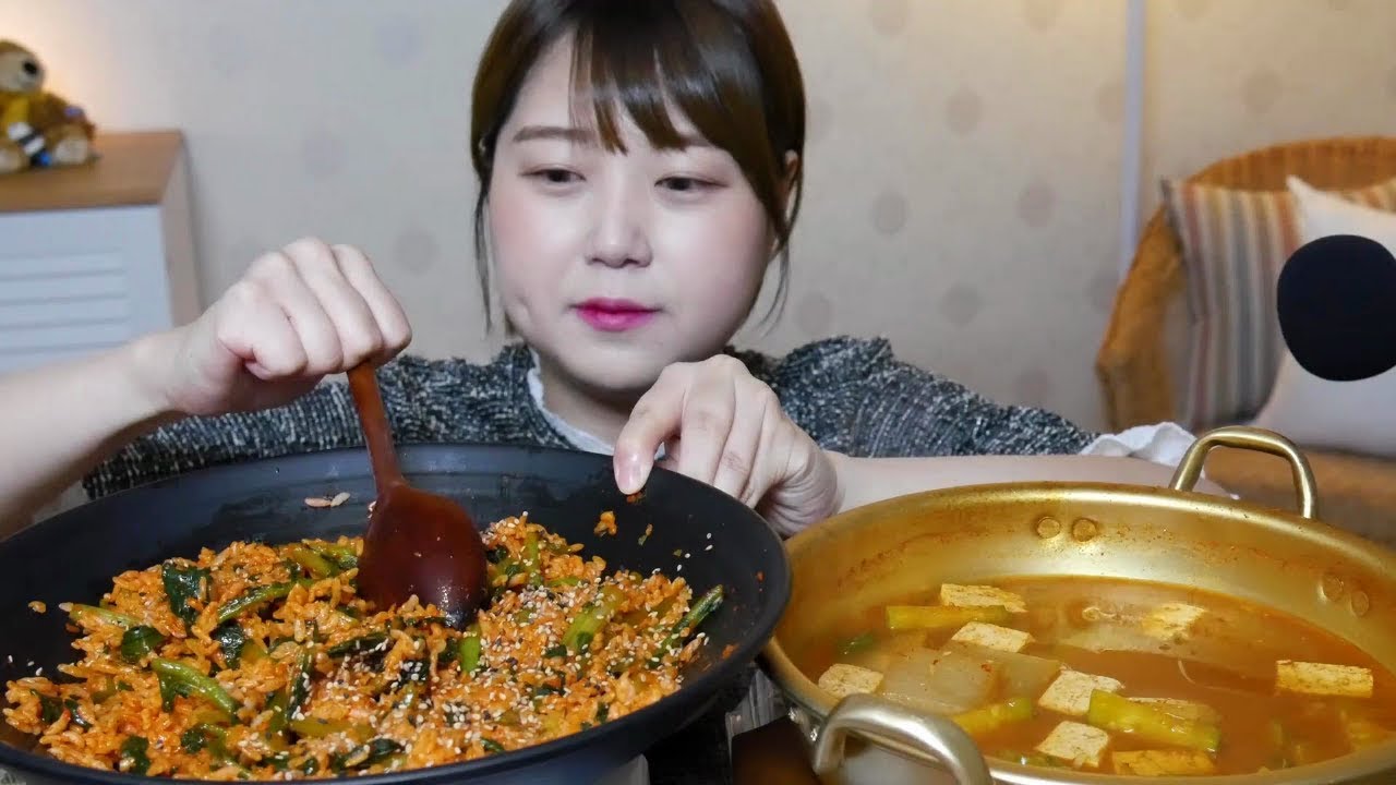 열무김치 가득 넣고 열무비빔밥과 된장찌개 먹방 Bibimbap Soybean Paste Stew mukbang Korean food Eating show