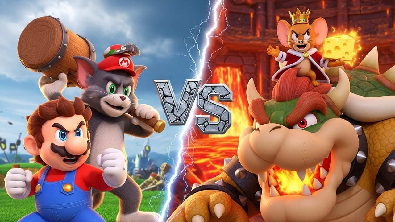 Jerry Teamed Up With Bowser… Tom and Mario Smash Everything! Fan-#tomandjerry #animation #cartoon
