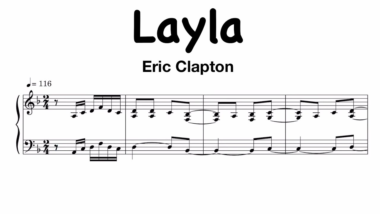 Eric Clapton - Layla Sheet Music