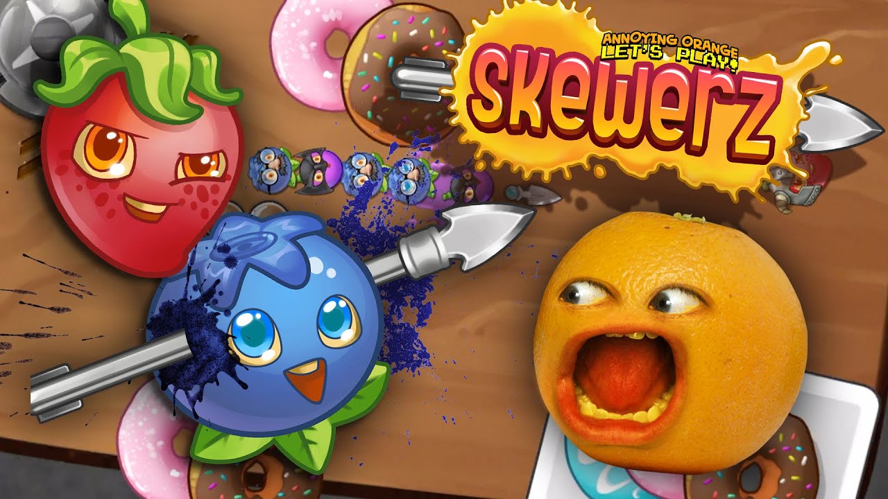 NEW ANNOYING ORANGE MOBILE GAME - SKEWERZ!!!