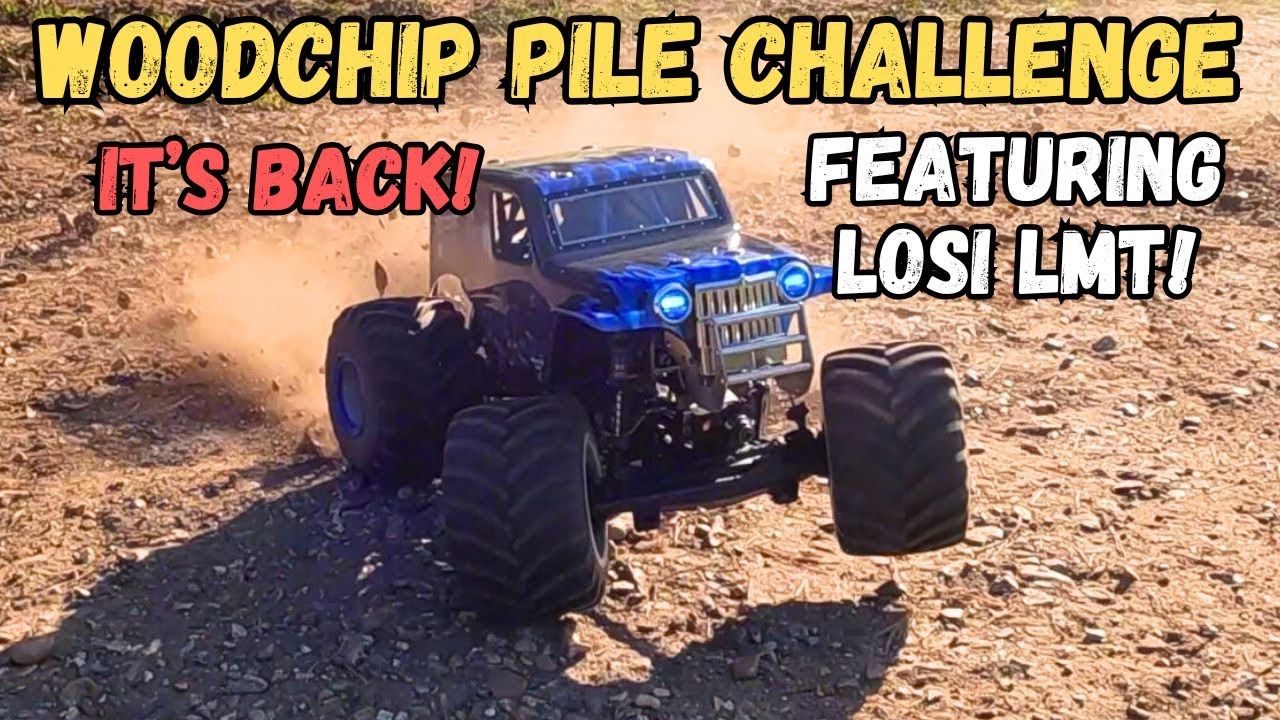 Losi LMT in Woodchip Pile Challenge. World famous contest is back plus golf course bashing fun!