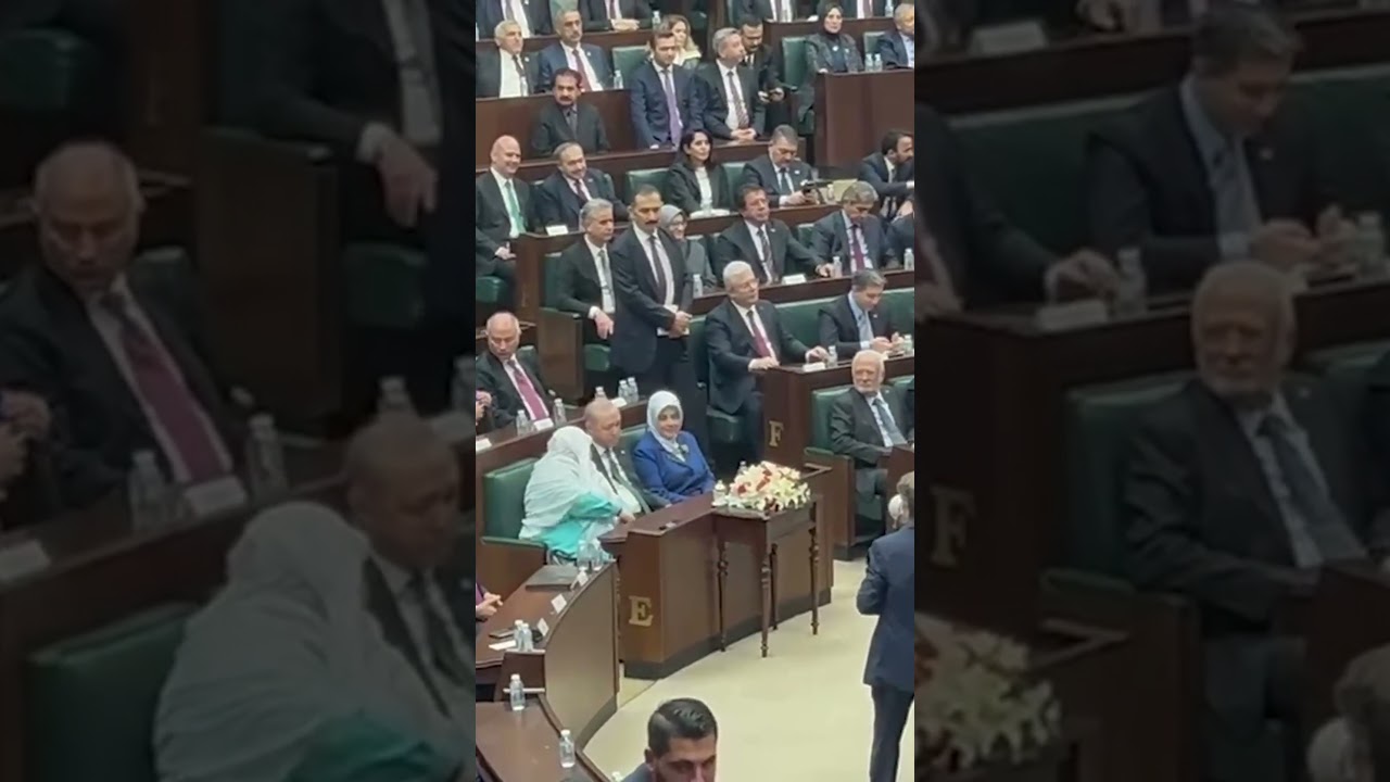 🟡 Erdoğan, Meclis'e Mihalgazi Belediye Başkanı ve 100 beyaz t&uuml;lbentli kadın ile geldi #shorts