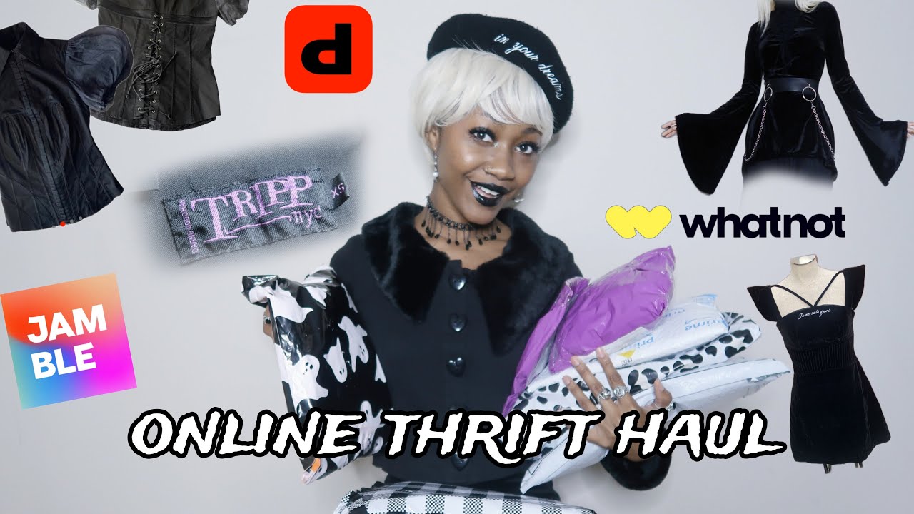 online thrift haul | whatnot, jamble and depop | alternative & whimsygothic