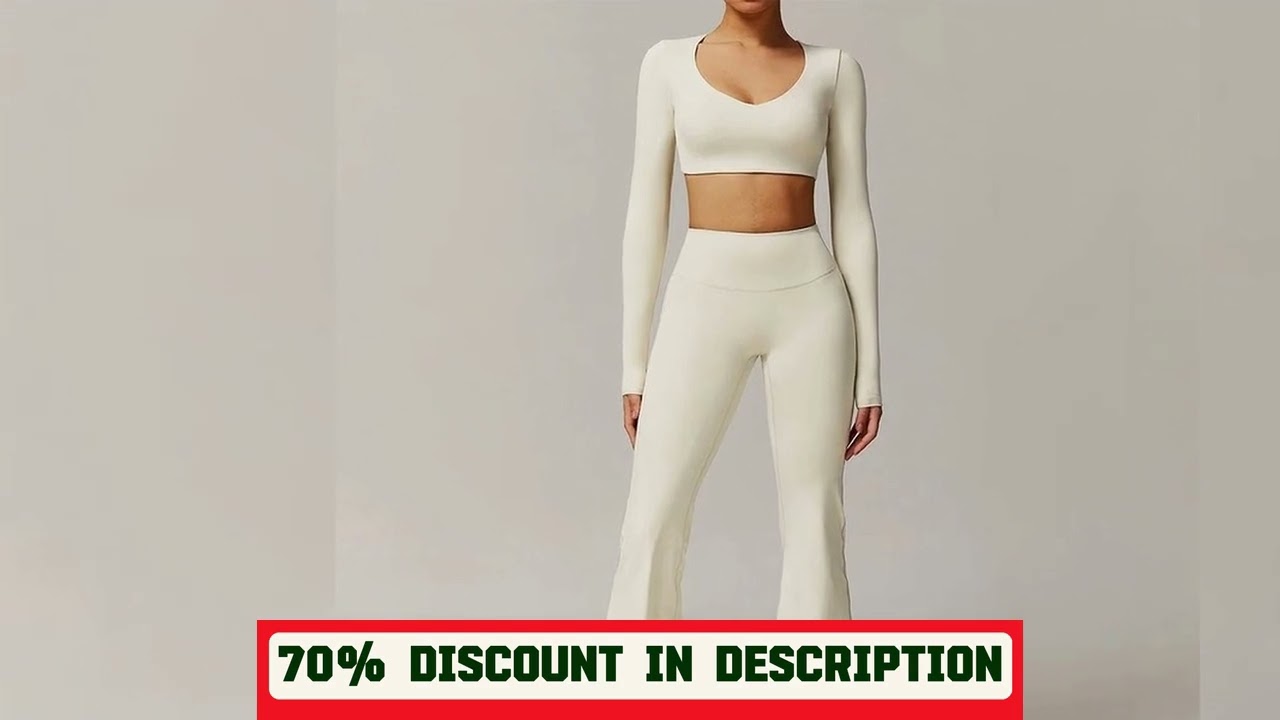 A must-have product! Women's Tracksuit 2PCS Yoga Sets Sportswear Workout Fitness Long Sleeved Spor
