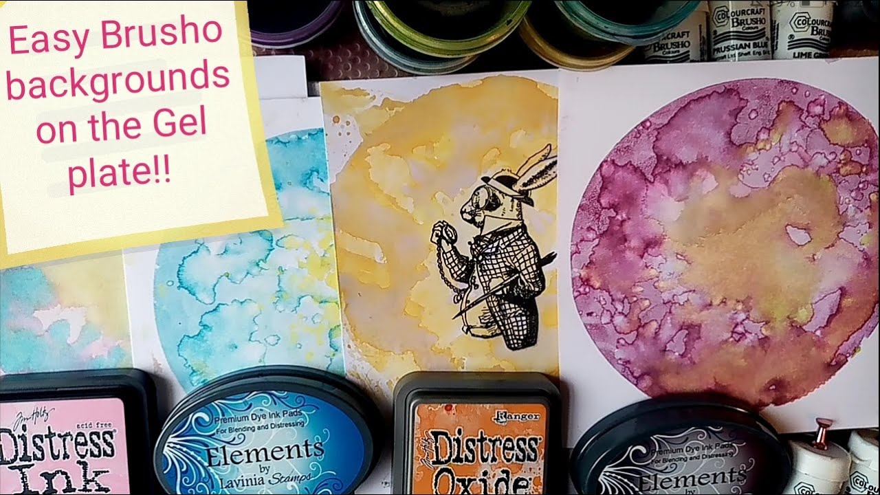 Easy Brusho backgrounds on the Gelli plate!! #gelpress