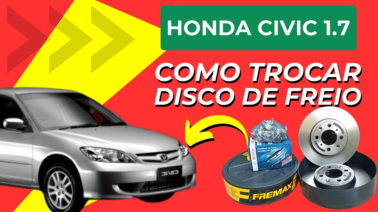 Como Trocar Disco Freio Honda Civic 1.7 - TROCANDO DISCO DE FREIO CIVIC 2001 A 2006 - FVM