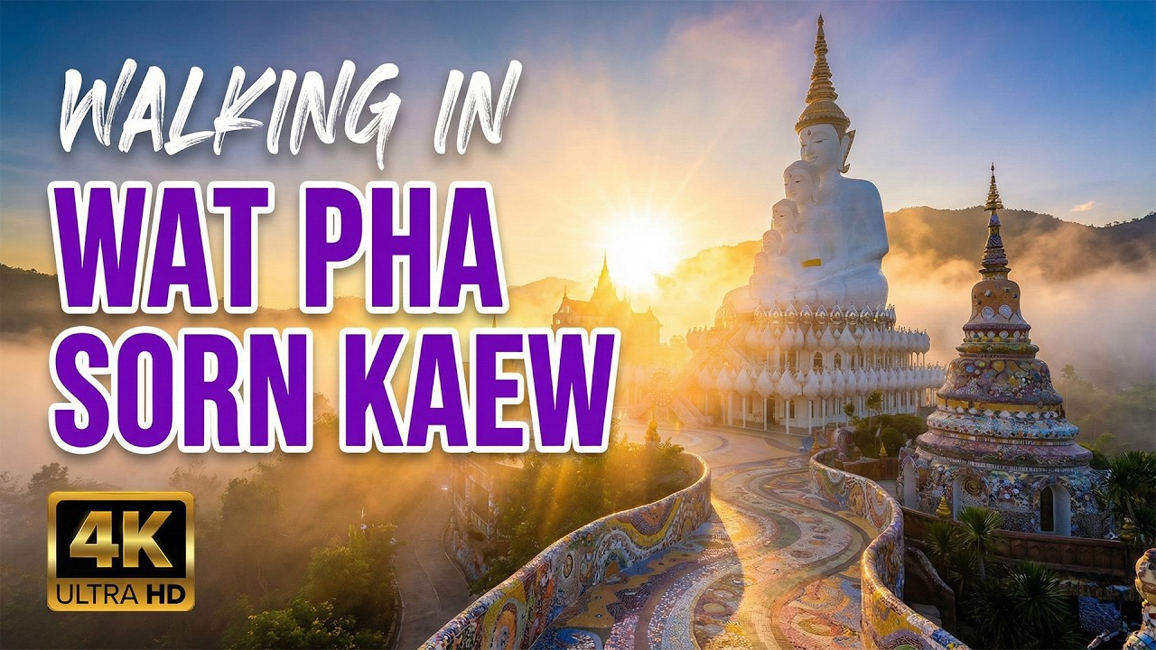 Serene Temple Walk at Wat Pha Sorn Kaew 🌄🛕 | 4K | #ASMR | No Talking | Morning Ambience