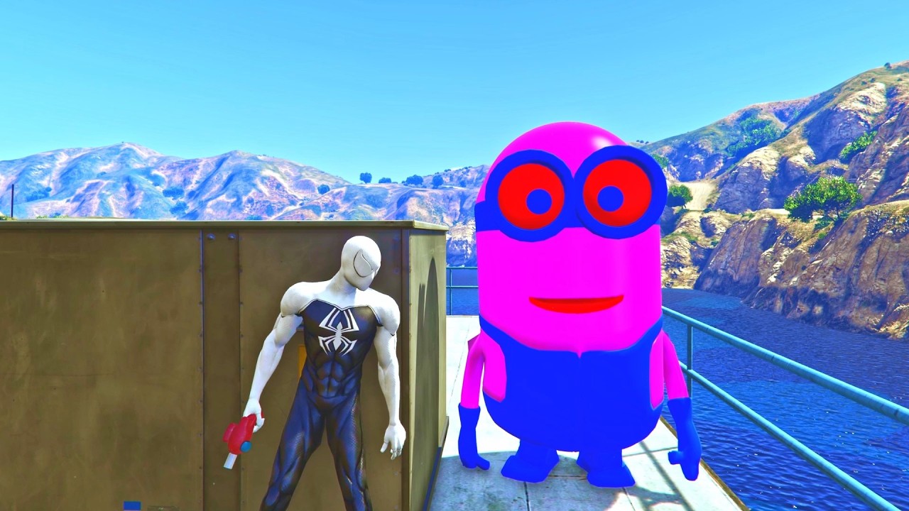Spiderman vs Pink Minion Funny Epic Ragdoll GTA 5 Eps.51
