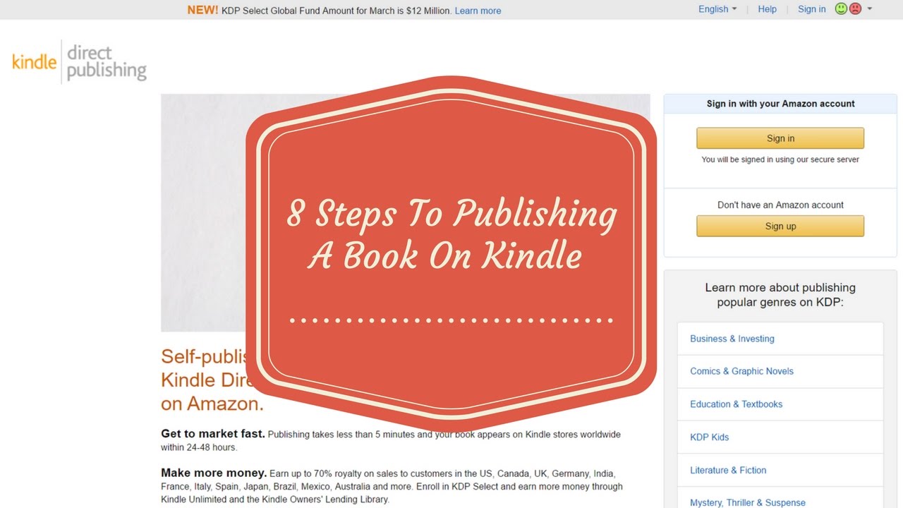 Kindle Publishing--8 Steps To Publishing A Book On Kindle | 18 Years Old