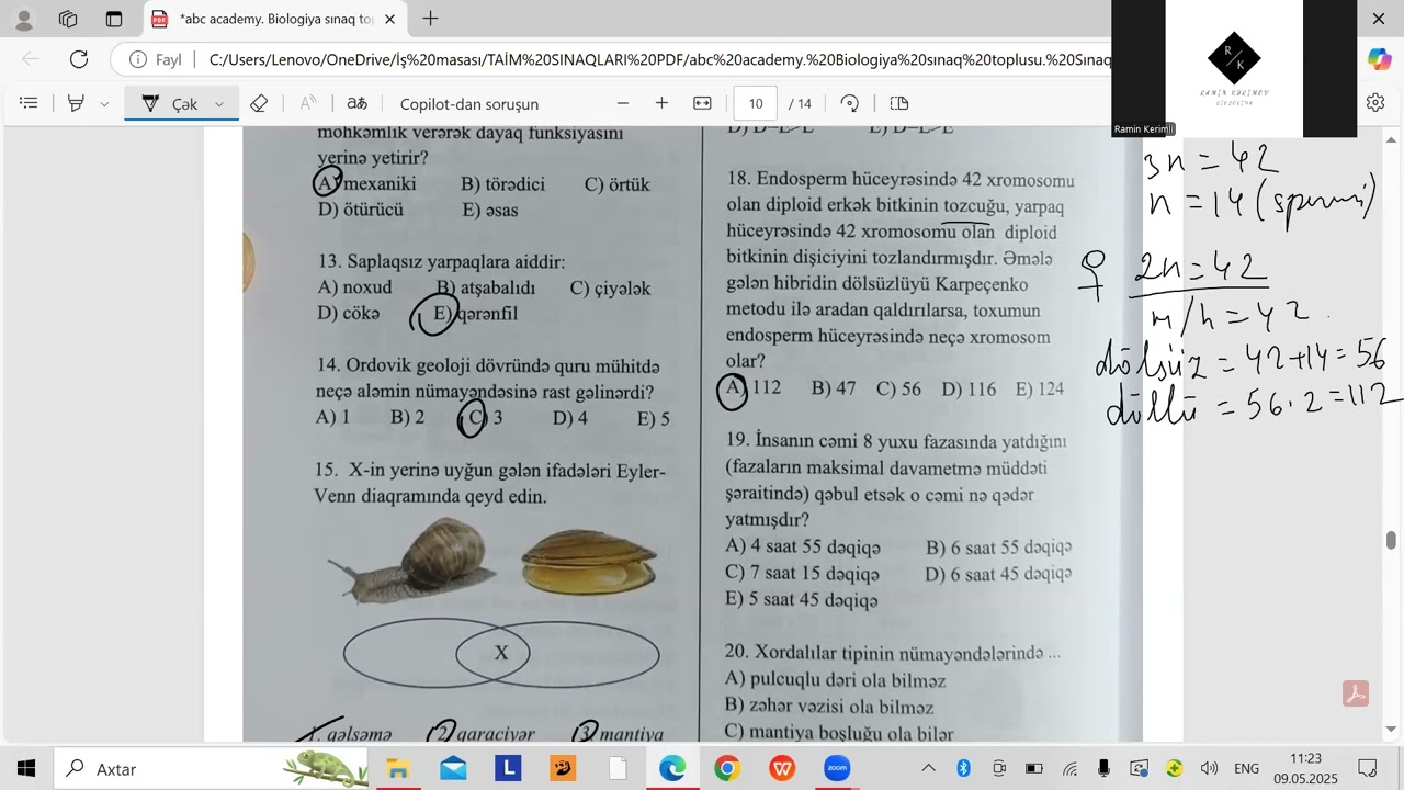 abc academy biologiya sınaq toplusu. Sınaq-6. Videoizah