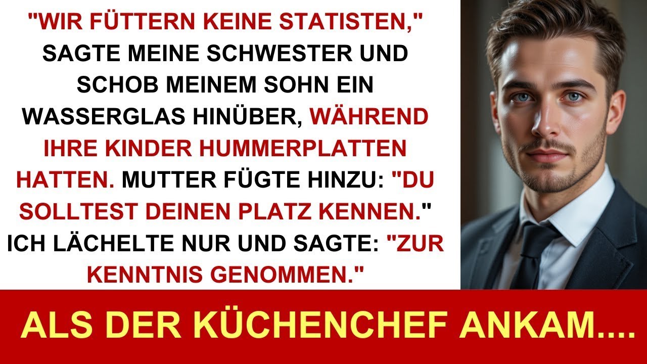Wir füttern keine Statisten“, sagte meine Schwester – mein Sohn bekam Wasser, ihre Kinder Hummer