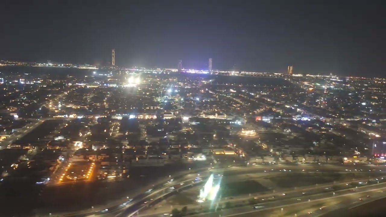 Masha Allah, Air Asia Airbus D7 700 Landing At Jeddah. NIGHT VIEW. 
