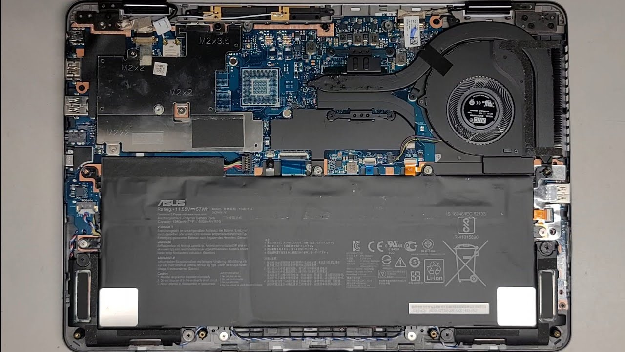 ASUS ZenBook Flip 14 UX461U Disassembly SSD Hard Drive Upgrade Battery Replacement Repair Quick Look