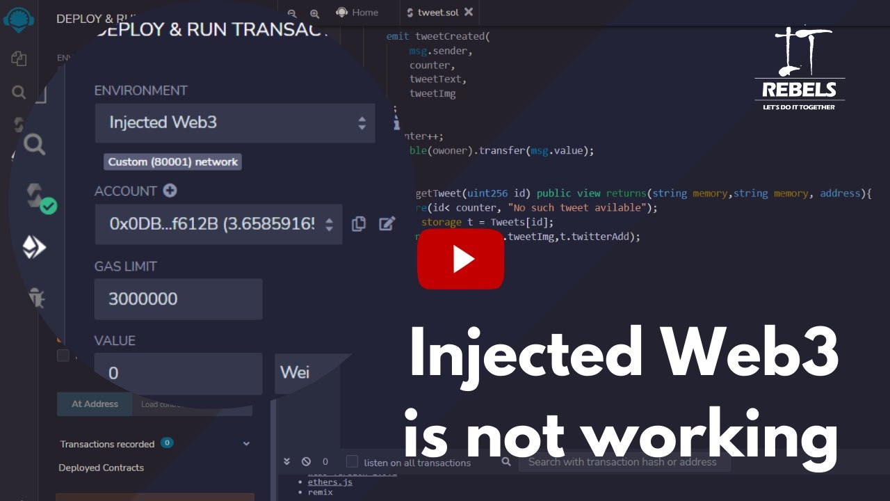 [Solved] Injected Web3 is not working in (Remix IDE) Browser-Solidity | English