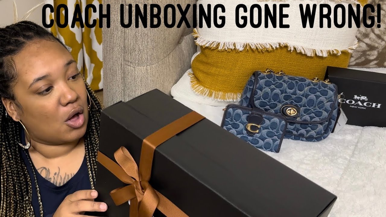 Coach Unboxing | Unboxing gone WRONG! 😭 Madison 18 in Denim + wallet + boots or maybe not! Reaction