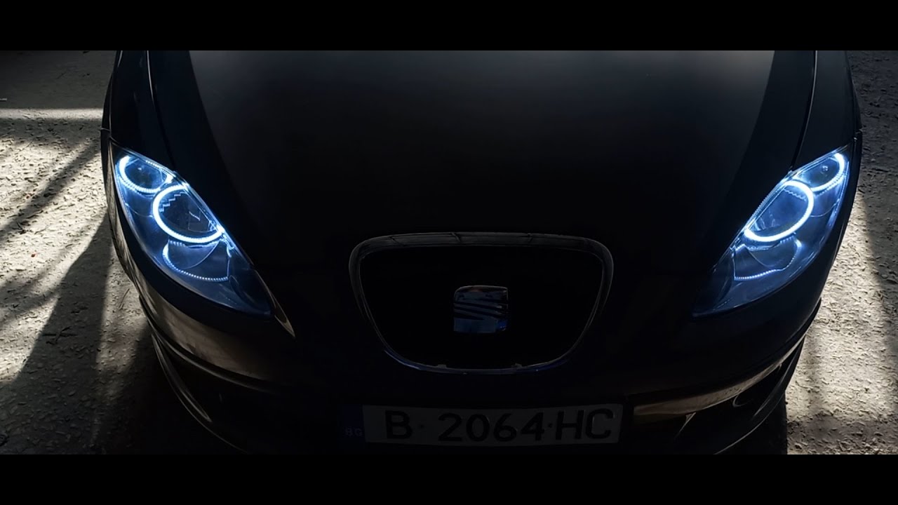 Установка ангельских глазок Geerge Tech в фары Seat Altea