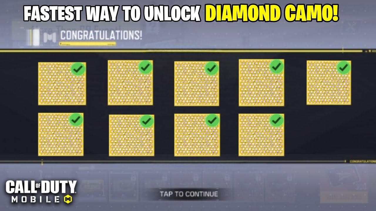 How To Unlock DIAMOND CAMO FAST in COD MOBILE! 💯