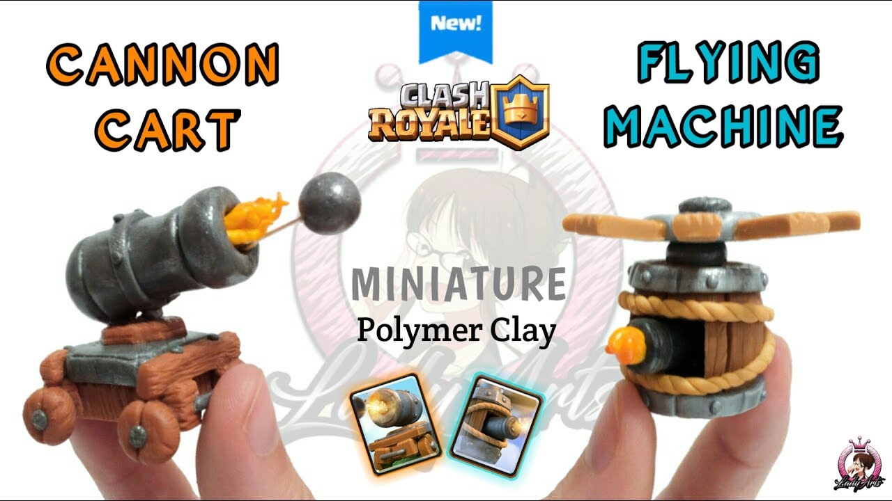 Cannon Cart & Flying Machine | Clash Royale | Polymer Clay Tutorial