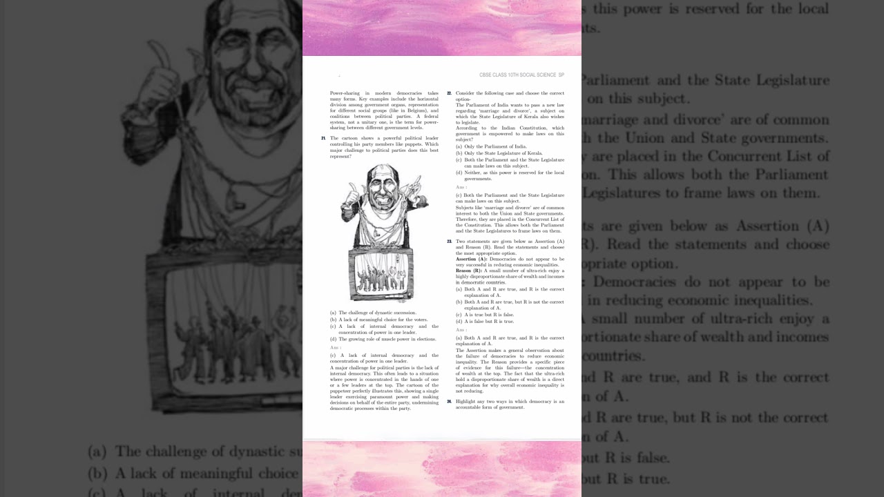 Class 10 Social Science Sample paper - 1
