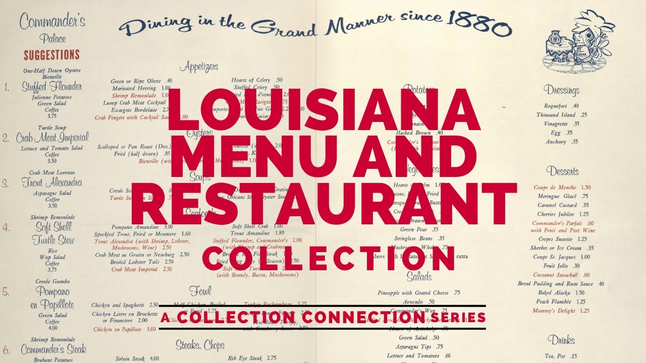 Louisiana Menu and Restaurant Collection - Collection Connection Ep.4