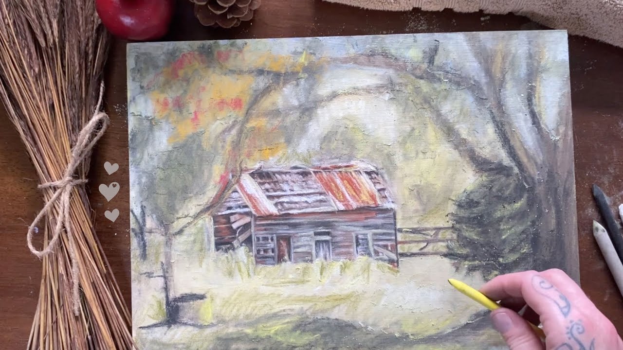 ASMR  Pencil on Wood Scratching | Episode 2 "Growing Old" Drawing an Old Barn in the Woods