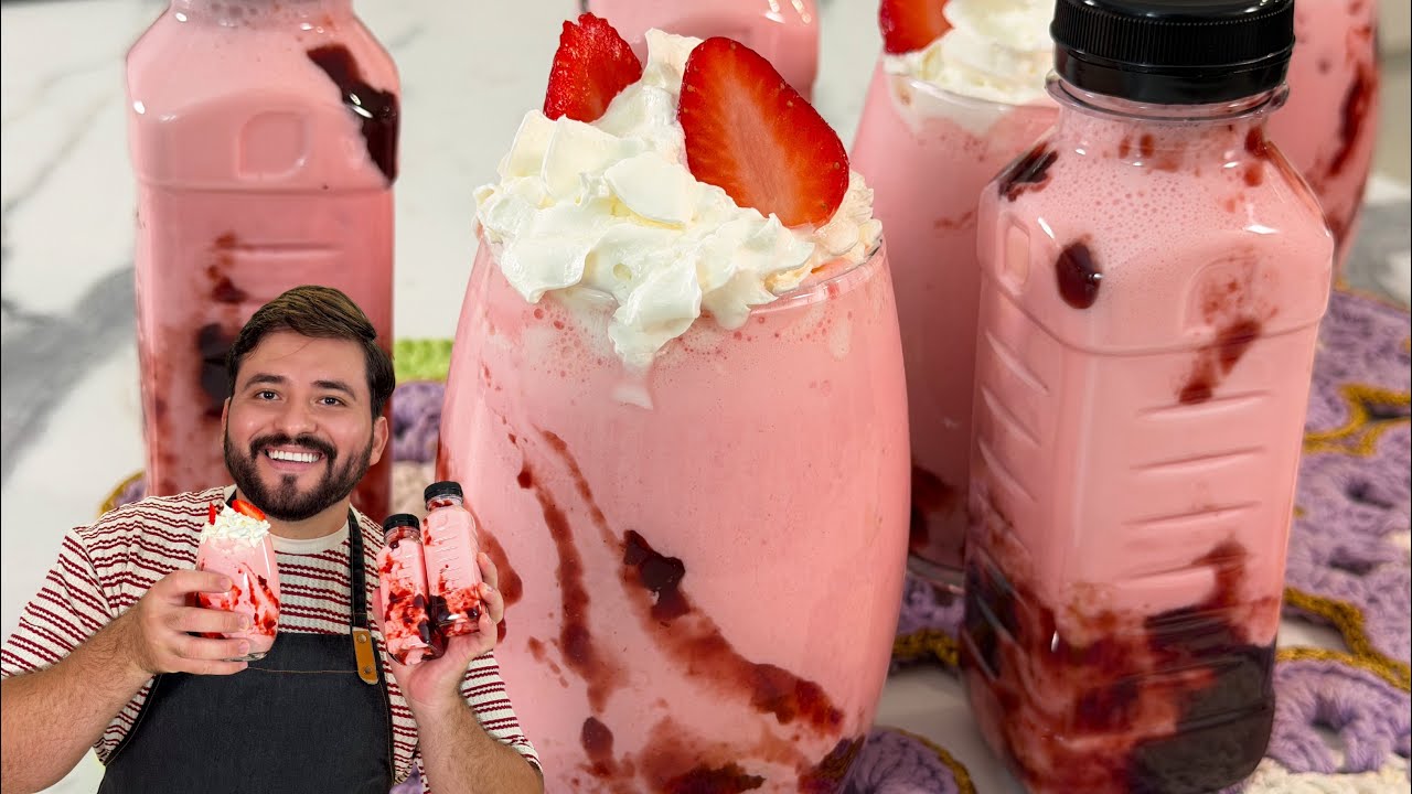 VOCÊ PRECISA FAZER! MORANGO AO LEITE GELADO, FÁCIL E CREMOSO - Gabriel Freitas
