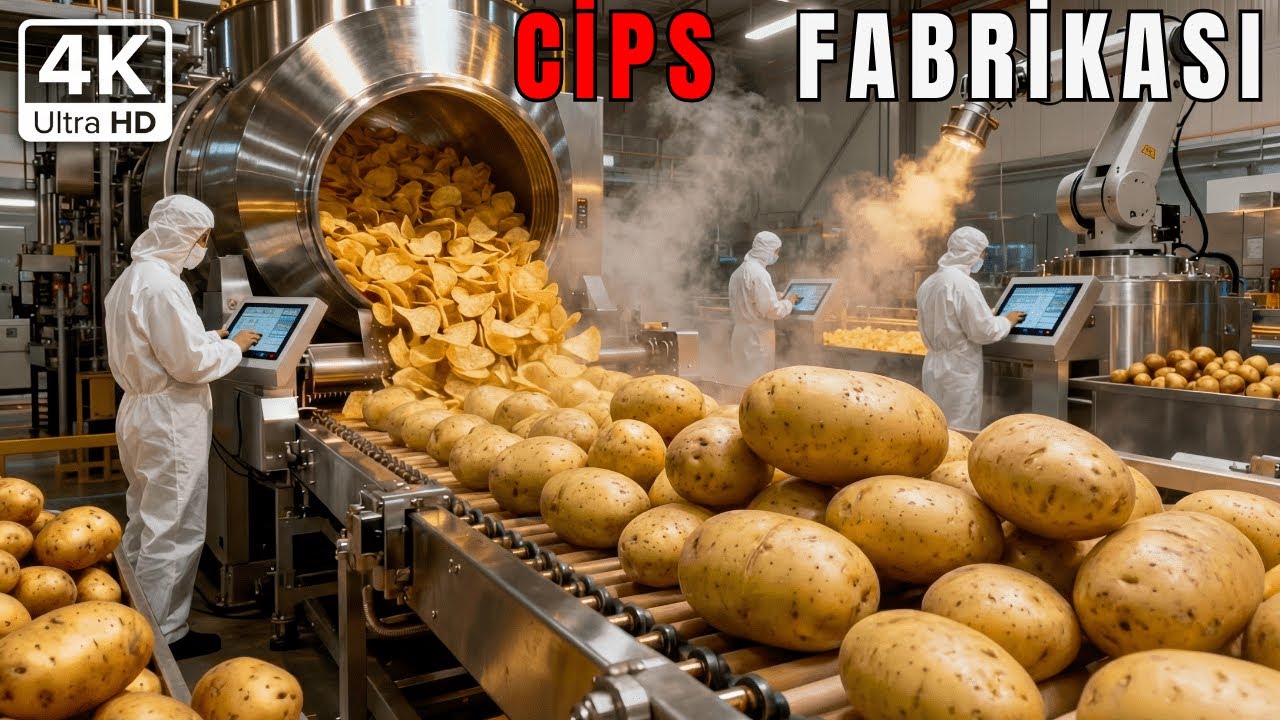 CİPS FABRİKASI: &Ccedil;ITIR PATATES CİPSİ NASIL YAPILIR? - (T&Uuml;M S&Uuml;RE&Ccedil;)
