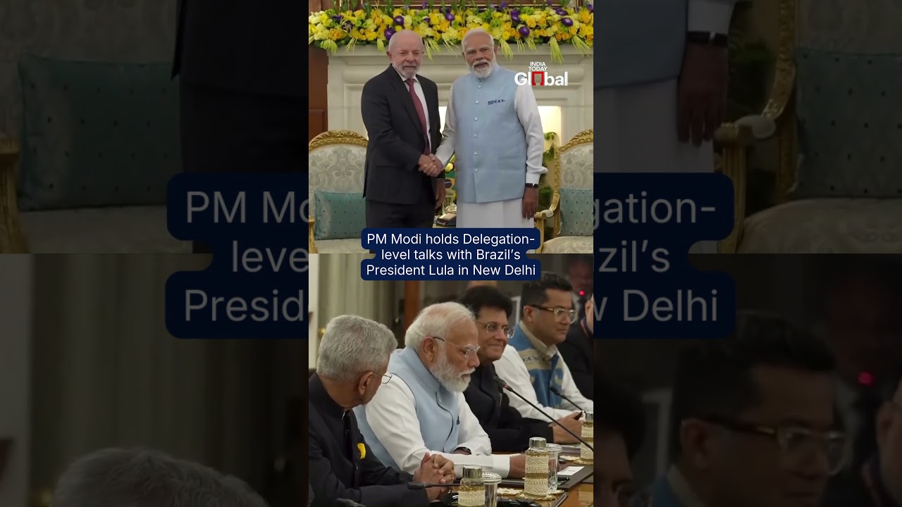 PM Modi Holds Delegation-Level Talks With Brazil's Lula at Hyderabad House to Boost Ties