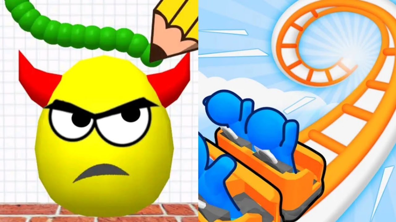 Draw To Smash VS Runner Coaster Satisfying ASMR GamePlay (Android,ios) (New Update)