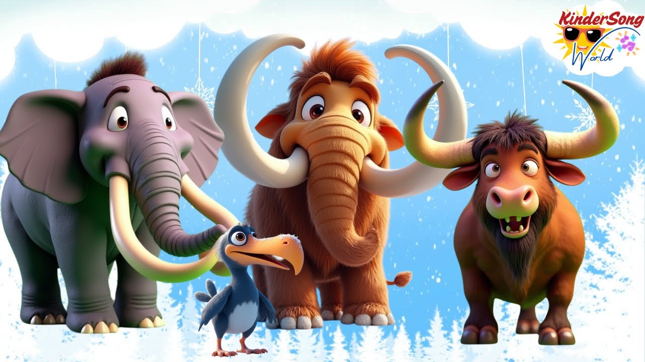 Ice Age Safari Sound Song | Prehistoric Safari Song| KinderSong World🌋🐅🦏