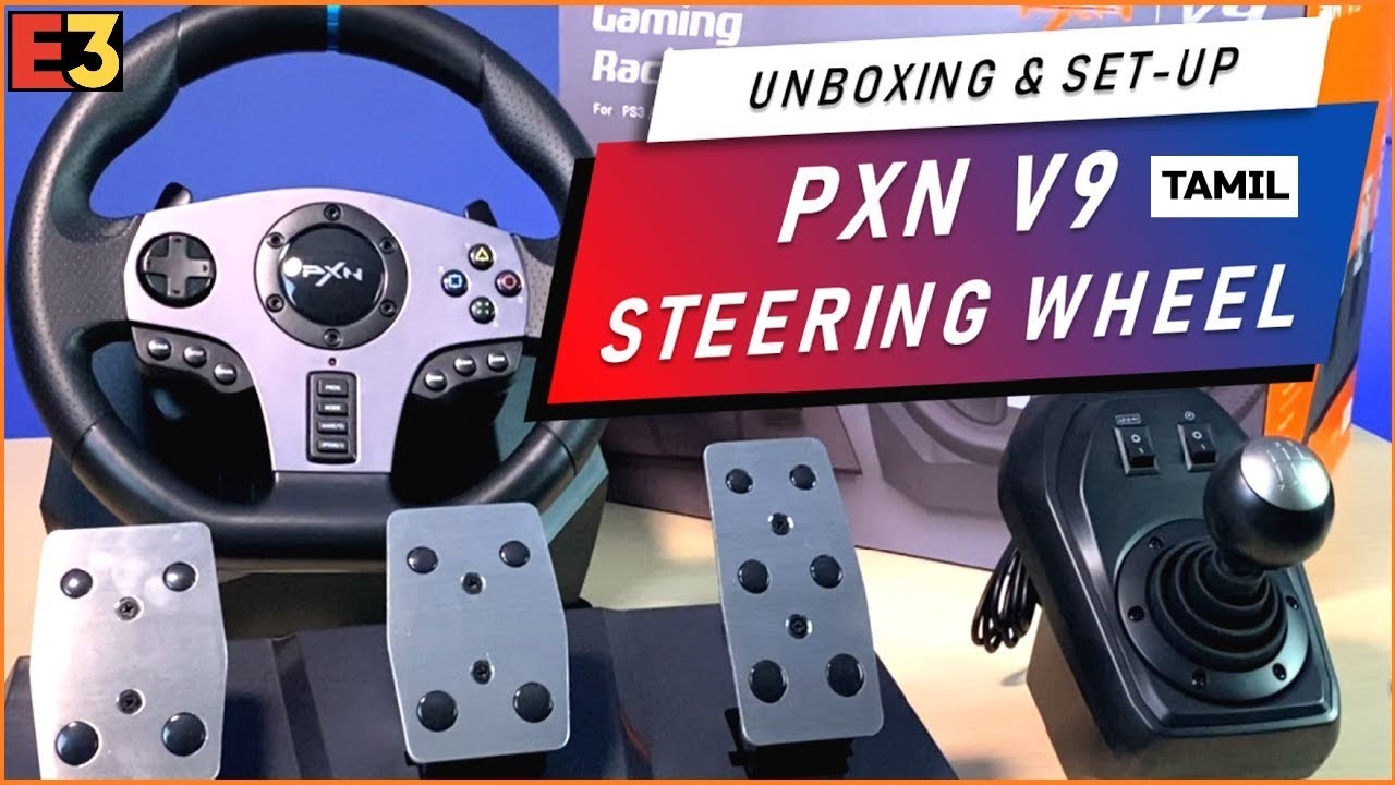 PXN V9 900 RACING WHEEL FULL UNBOXING & SETUP VIDEO IN TAMIL || SUPPORTS PS4 PS3 XBOX SWITCH & PC