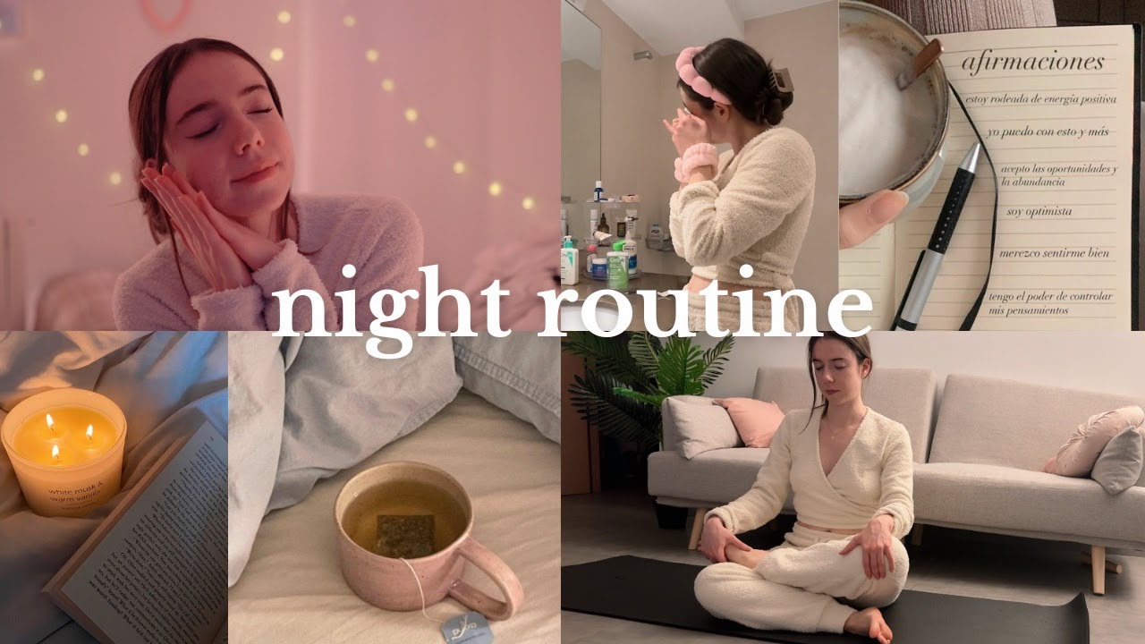 Rutina de noche | 4 Hábitos Clave: skincare, estiramientos, luz roja, lectura