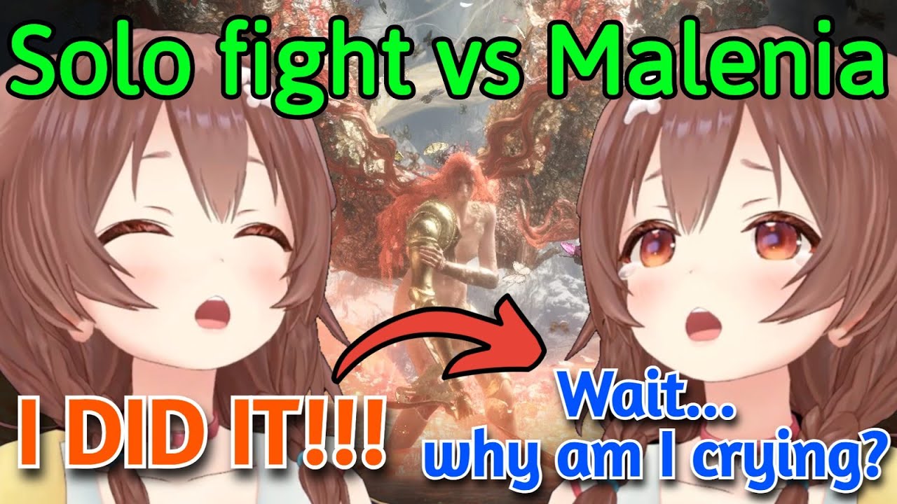 Korone Can't Stop Crying After Finally Beating Malenia Solo [Hololive]
