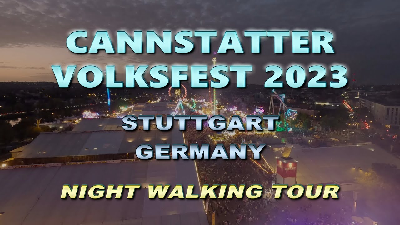 Cannstatter Volksfest 2023 [4K] Night Walking Tour, Wasen Stuttgart - Bad Cannstatt