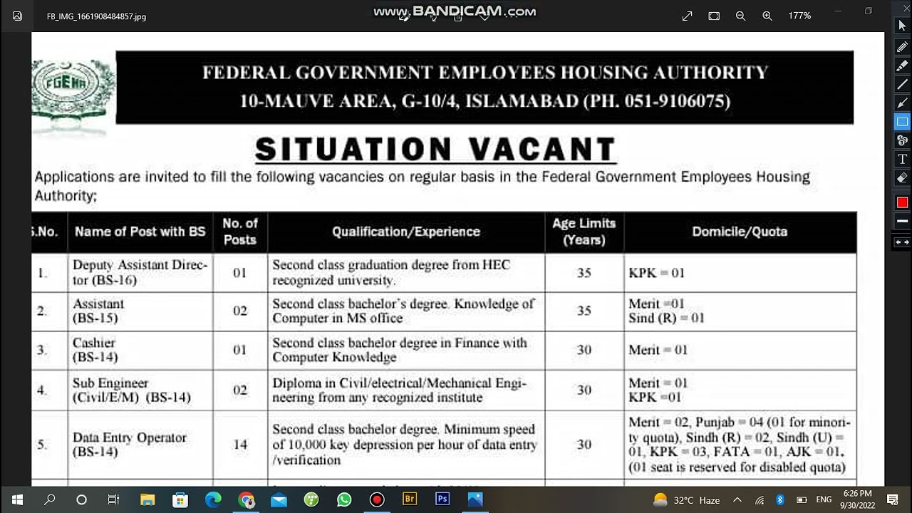 Jobs in Federal Govt Employees Housing authority | knowledge INN