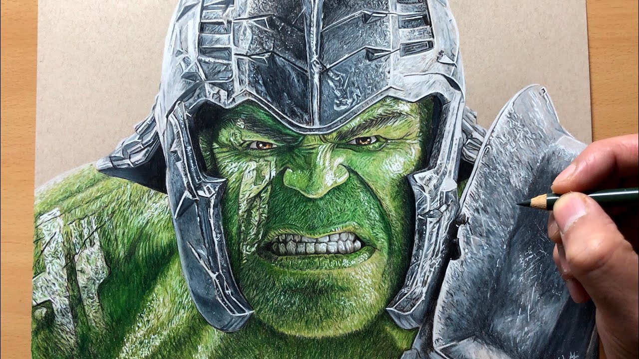 Drawing Gladiator Hulk (Thor Ragnorak) - Marvel  - Time-lapse | Artology