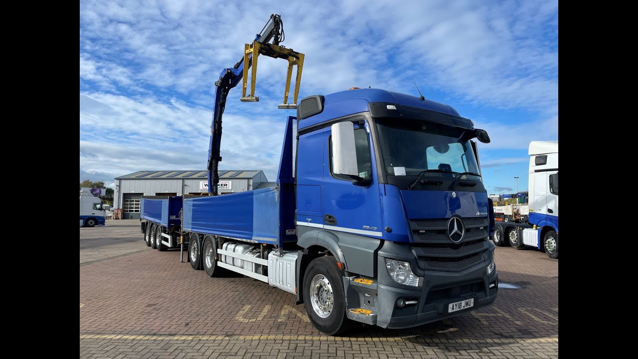 SOLD: MERCEDES ACTROS 2546 *EURO 6* 6X2 DRAWBAR OUTFIT BRICK GRAB–2018–AY18 JWU