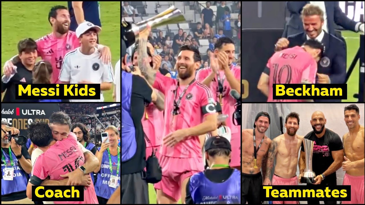 Messi Reaction to 5th TROPHY with Inter Miami Full Celebration vs Cruz Azul