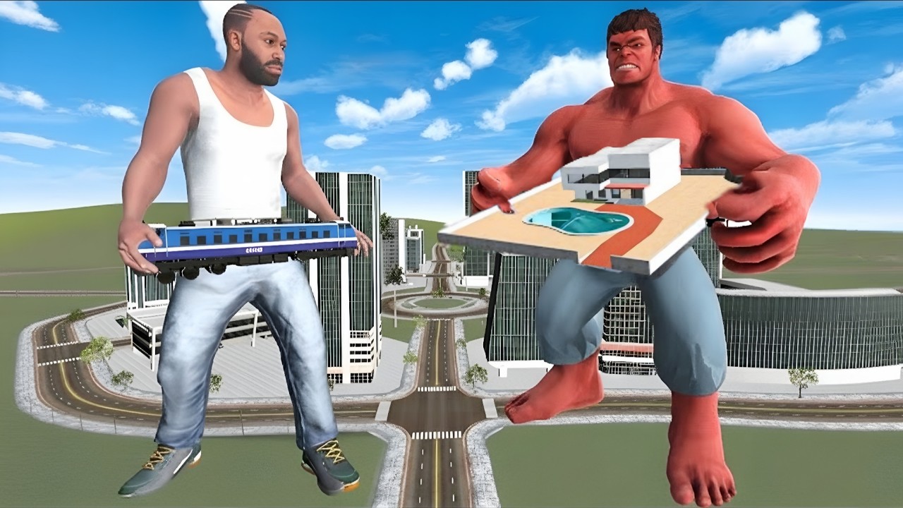 Franklin Vs Giant Red Hulk - INDIAN BIKES DRIVING 3D #trending 