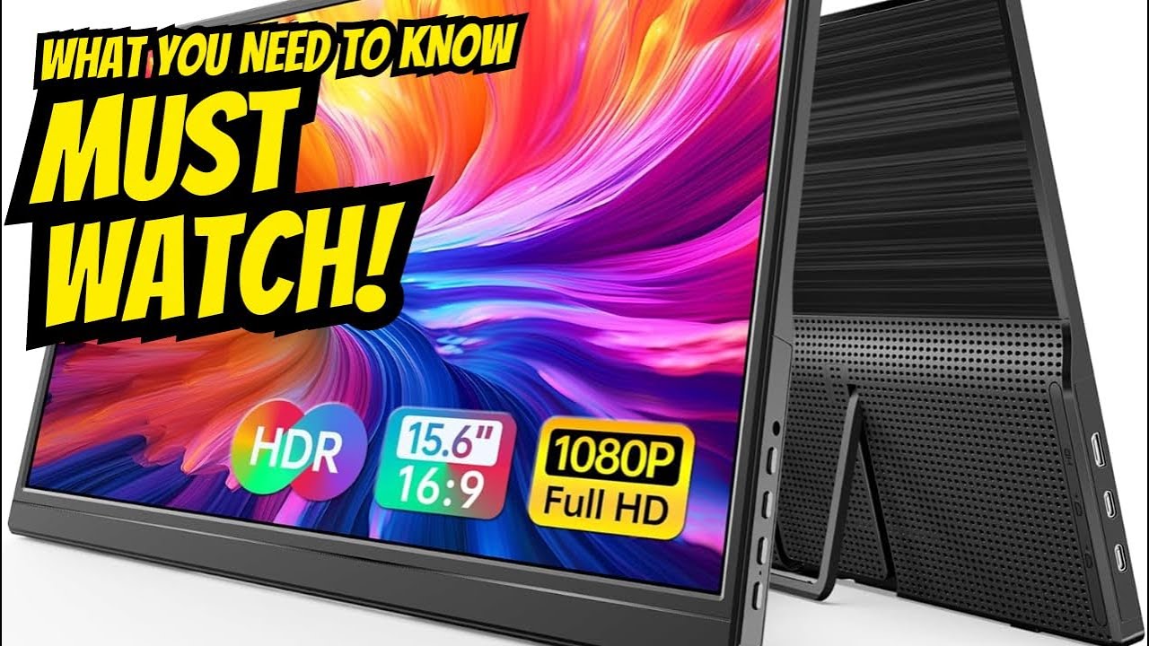 Портативный монитор 15,6 дюйма, 1080P FHD, для путешествий, совместим с HDMI/USB-C, для ноутбуков...