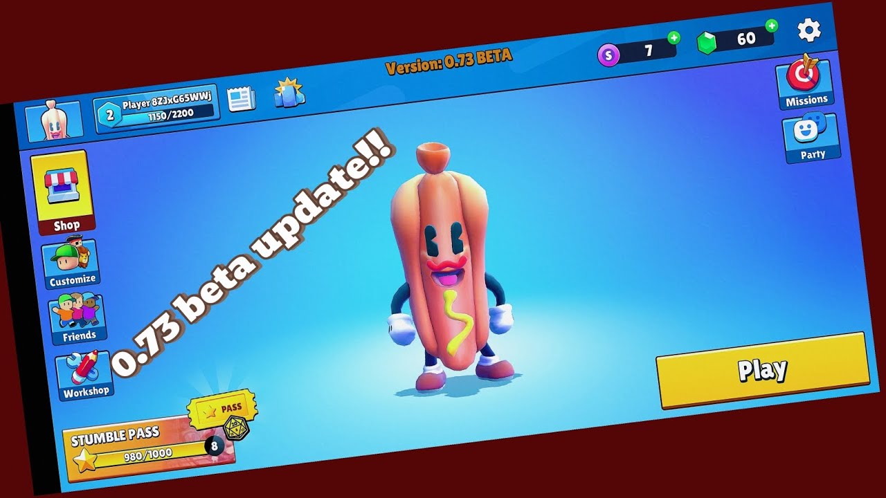 0.73 update in stumble guys!!!