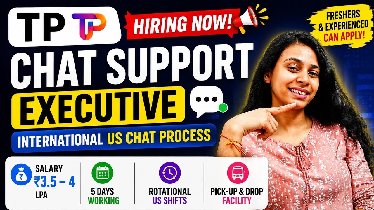 TP Chat Support Executive Hiring 2026 | US Chat Process | Salary ₹4 LPA 🔥 US Process Hiring