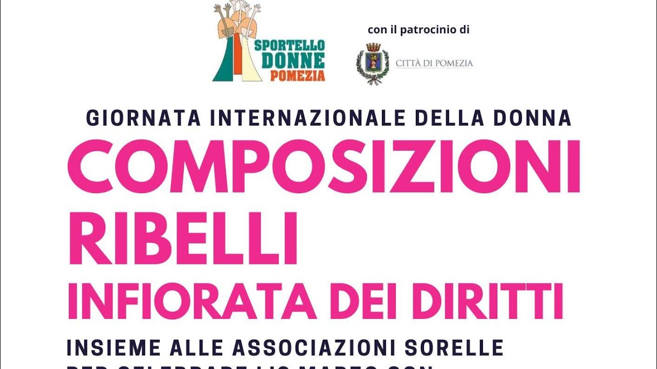 Pomezia, 7 marzo 2026: associazioni in piazza con ‘Composizioni ribelli. Infiorata dei diritti’