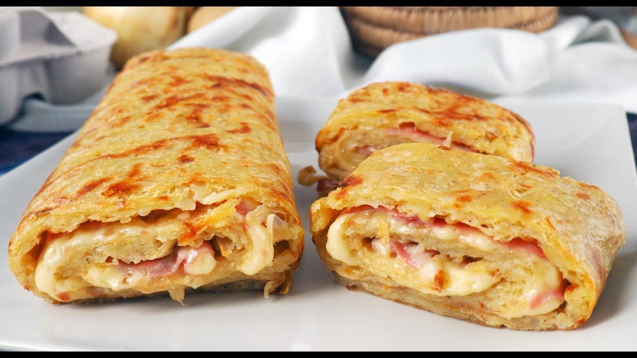 ROLLO SALADO DE JAMÓN Y QUESO ¡con patatas!